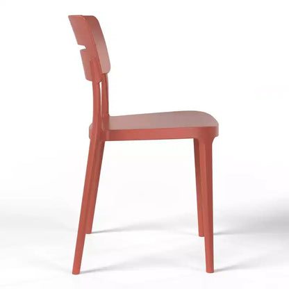 Ensemble de table à manger de terrasse WestinTrends Playa Modern 5 pièces en résine avec chaises de salle à manger de terrasse empilables, rouge