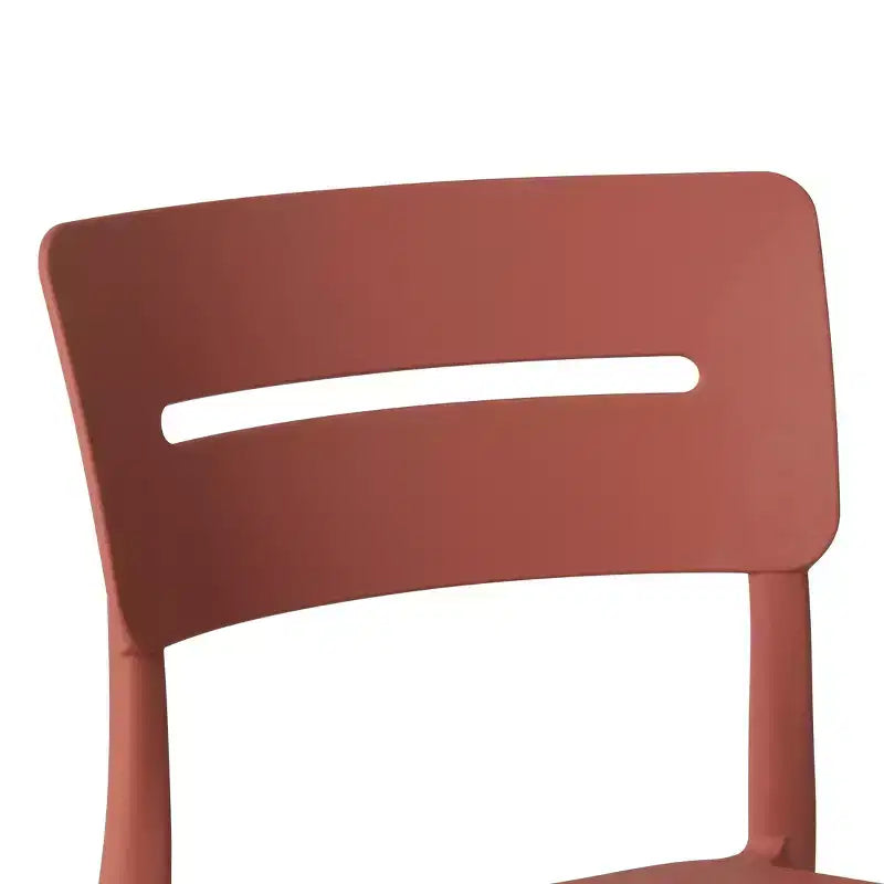 Ensemble de table à manger de terrasse WestinTrends Playa Modern 5 pièces en résine avec chaises de salle à manger de terrasse empilables, rouge