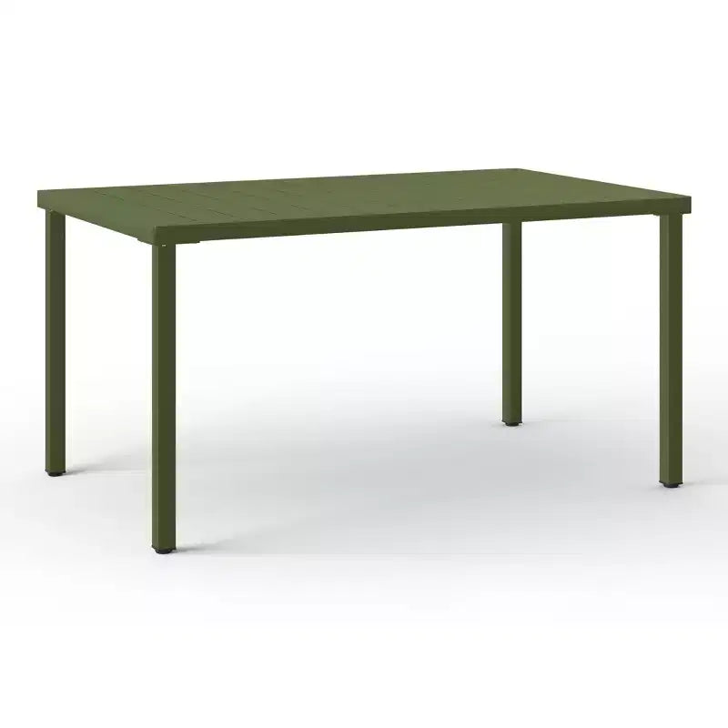WestinTrends Playa 7-Piece Outdoor Rectangular Metal Patio Dining Table Set With Stackable Patio Chairs