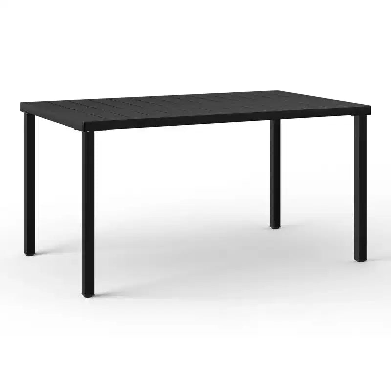 WestinTrends Playa 7-Piece Outdoor Rectangular Metal Patio Dining Table Set With Stackable Patio Chairs
