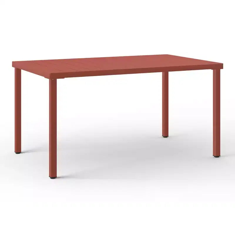 Ensemble de salle à manger d'extérieur rectangulaire en métal 7 pièces WestinTrends Playa avec chaises d'appoint empilables de style moderne du milieu du siècle