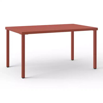 Ensemble de salle à manger d'extérieur rectangulaire en métal 7 pièces WestinTrends Playa avec chaises d'appoint empilables de style moderne du milieu du siècle