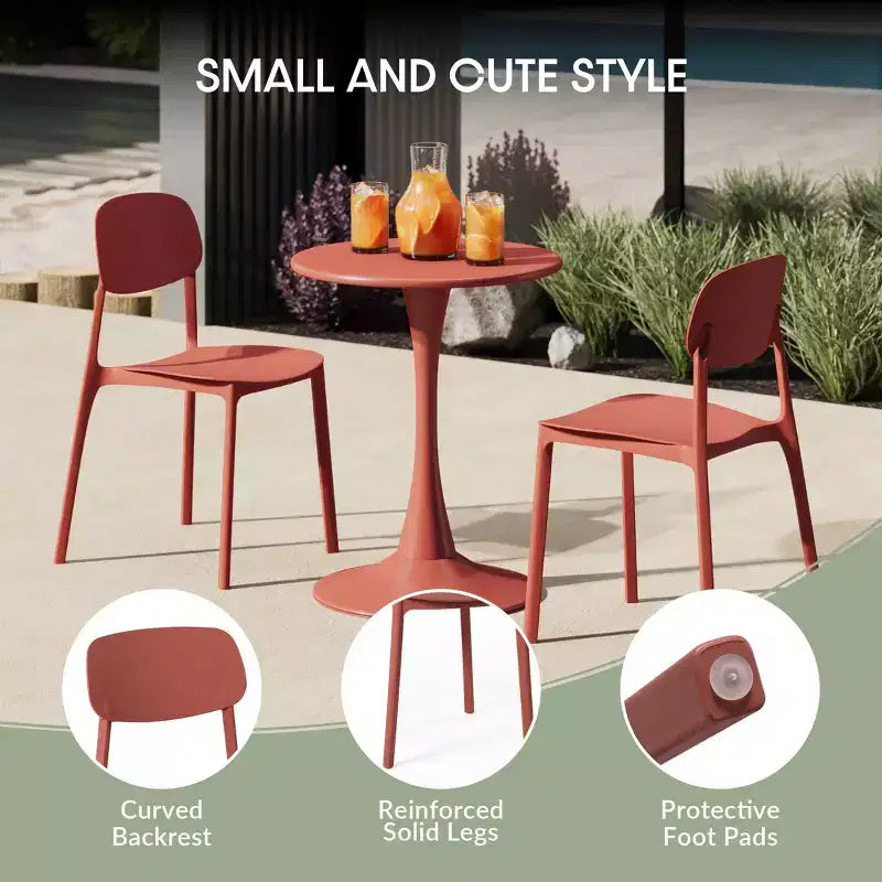 Ensemble de salle à manger d'extérieur rectangulaire en métal 7 pièces WestinTrends Playa avec chaises d'appoint empilables de style moderne du milieu du siècle