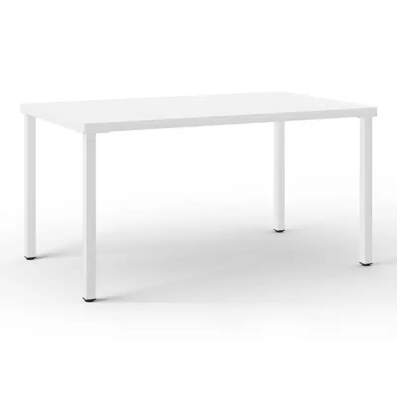 Ensemble de salle à manger d'extérieur rectangulaire en métal 7 pièces WestinTrends Playa avec chaises d'appoint empilables de style moderne du milieu du siècle