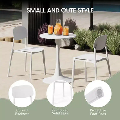 Ensemble de salle à manger d'extérieur rectangulaire en métal 7 pièces WestinTrends Playa avec chaises d'appoint empilables de style moderne du milieu du siècle