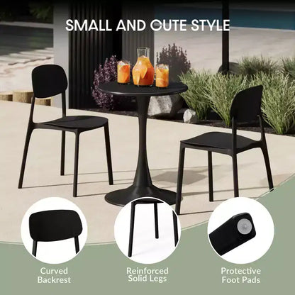 Ensemble de salle à manger d'extérieur rectangulaire en métal 7 pièces WestinTrends Playa avec chaises d'appoint empilables de style moderne du milieu du siècle