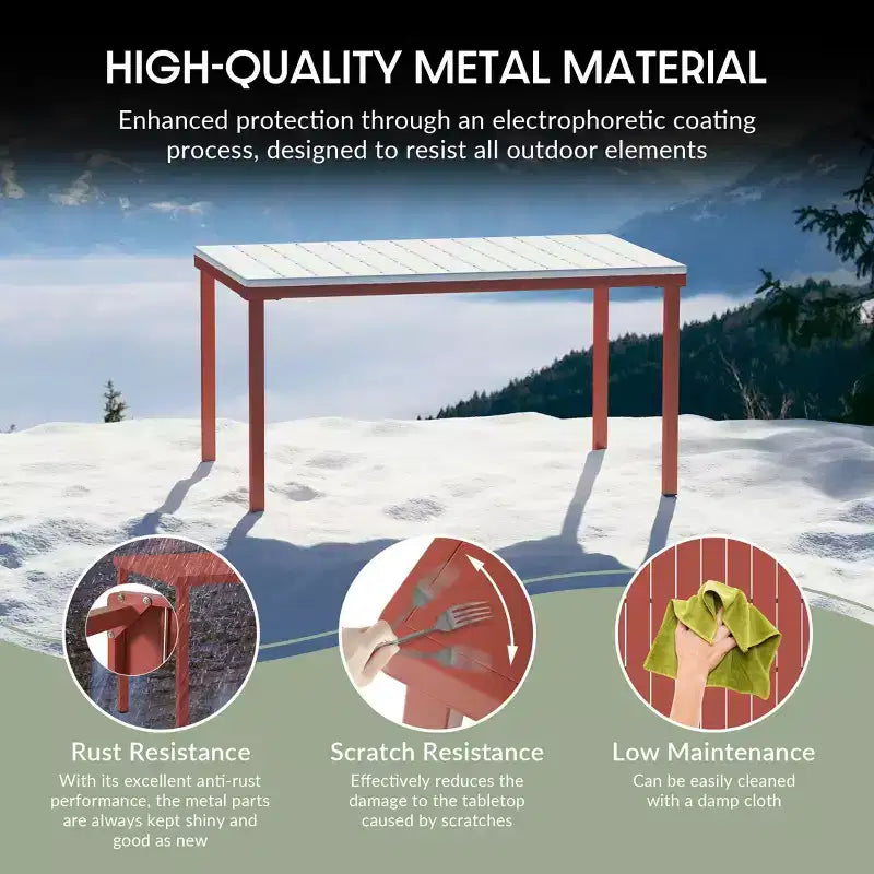WestinTrends Playa 7-Piece Outdoor Rectangular Metal Patio Dining Table Set With Stackable Patio Dining Chairs