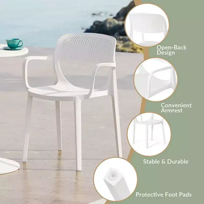 WestinTrends Playa 7-Piece Outdoor Rectangular Metal Patio Dining Table Set With Stackable Patio Dining Chairs