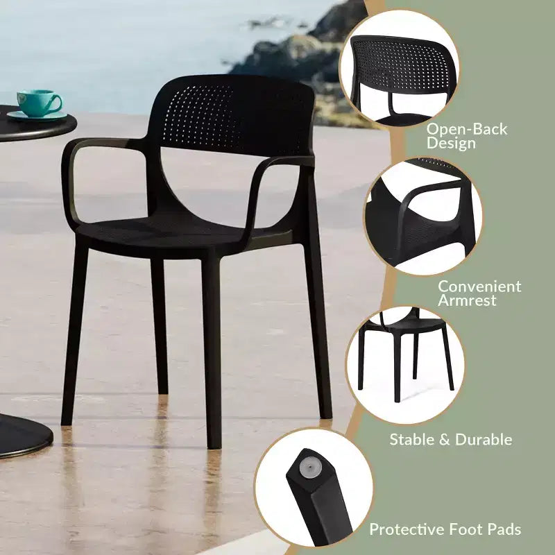WestinTrends Playa 7-Piece Outdoor Rectangular Metal Patio Dining Table Set With Stackable Patio Dining Chairs