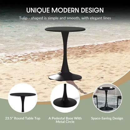 WestinTrends Playa Ensemble de table à manger d'extérieur 3 pièces en métal et chaises de patio empilables en résine