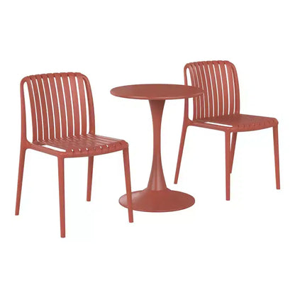 WestinTrends Playa Ensemble de table à manger d'extérieur 3 pièces en métal et chaises de patio empilables en résine