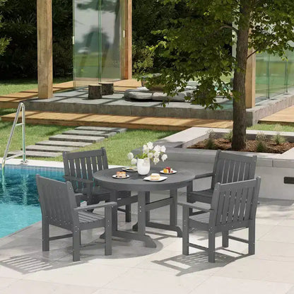 WestinTrends Malibu 5-Piece HDPE Outdoor Patio Chair and Round Table Dining Set