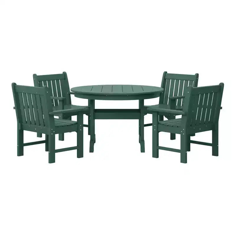 WestinTrends Malibu 5-Piece HDPE Outdoor Patio Chair and Round Table Dining Set