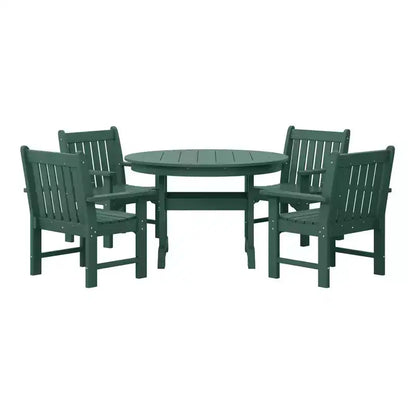 WestinTrends Malibu 5-Piece HDPE Outdoor Patio Chair and Round Table Dining Set