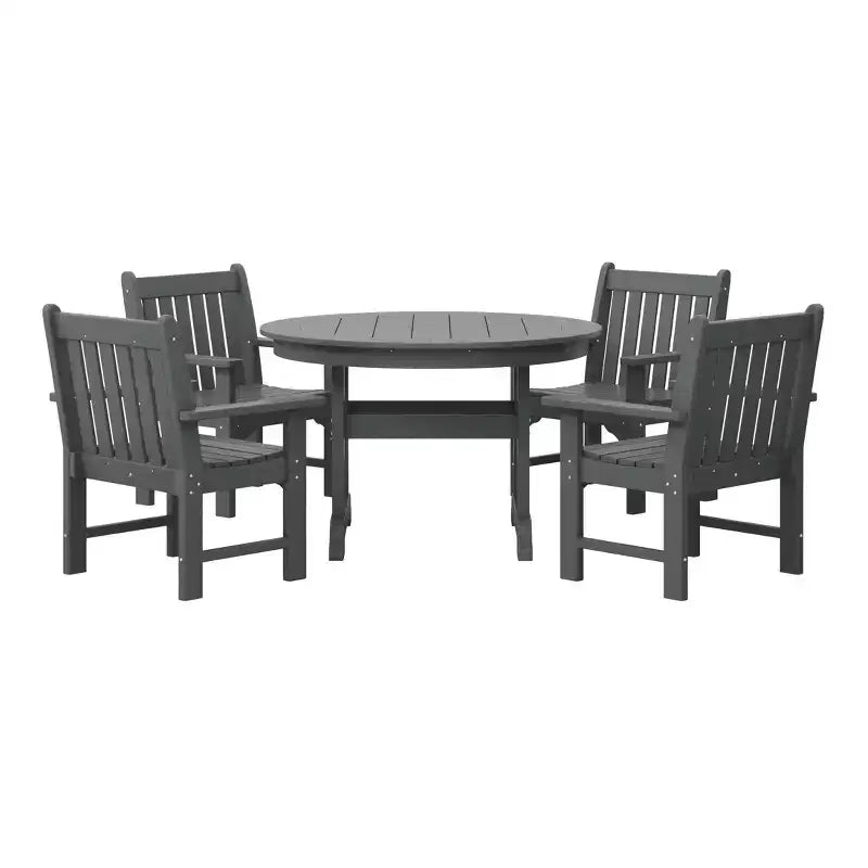 WestinTrends Malibu 5-Piece HDPE Outdoor Patio Chair and Round Table Dining Set