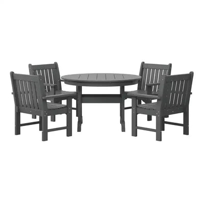WestinTrends Malibu 5-Piece HDPE Outdoor Patio Chair and Round Table Dining Set