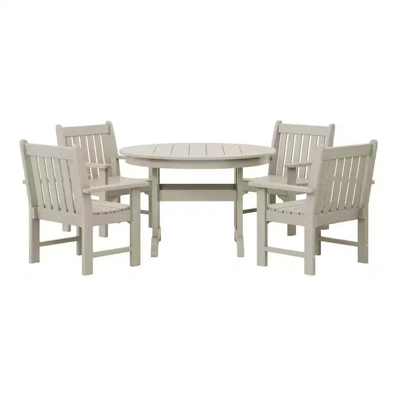 WestinTrends Malibu 5-Piece HDPE Outdoor Patio Chair and Round Table Dining Set