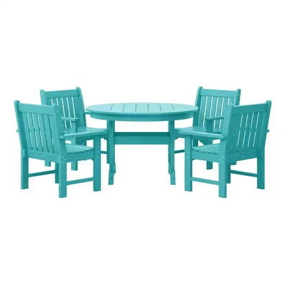 WestinTrends Malibu 5-Piece HDPE Outdoor Patio Chair and Round Table Dining Set