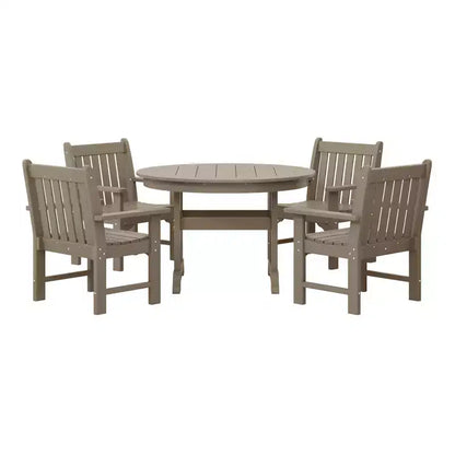 WestinTrends Malibu 5-Piece HDPE Outdoor Patio Chair and Round Table Dining Set