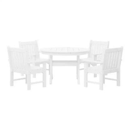 WestinTrends Malibu 5-Piece HDPE Outdoor Patio Chair and Round Table Dining Set
