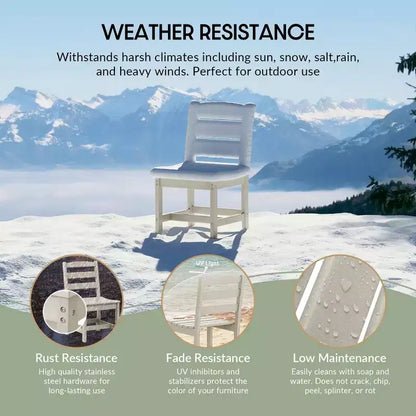 WestinTrends Ashore 6-Piece Outdoor HDPE Rectangular Patio Dining Table Set with Bench