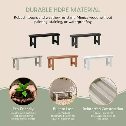 WestinTrends Ashore 6-Piece Outdoor HDPE Rectangular Patio Dining Table Set with Bench