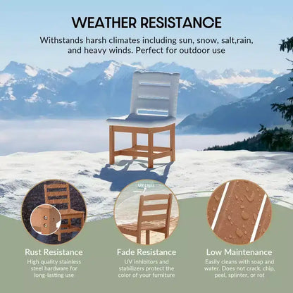 WestinTrends Ashore 6-Piece Outdoor HDPE Rectangular Patio Dining Table Set with Bench