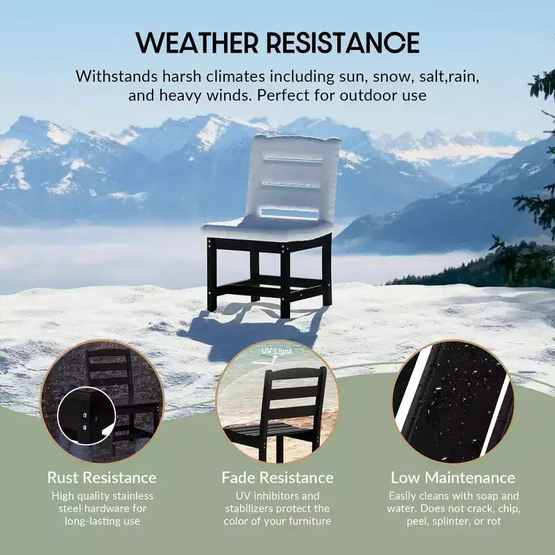WestinTrends Ashore 6-Piece Outdoor HDPE Rectangular Patio Dining Table Set with Bench