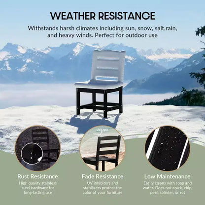 WestinTrends Ashore 6-Piece Outdoor HDPE Rectangular Patio Dining Table Set with Bench