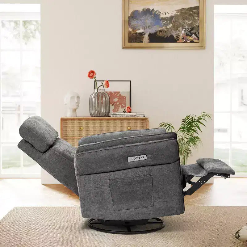 Fauteuil inclinable pivotant et coulissant EROMMY avec appuis-tête et accoudoirs réglables