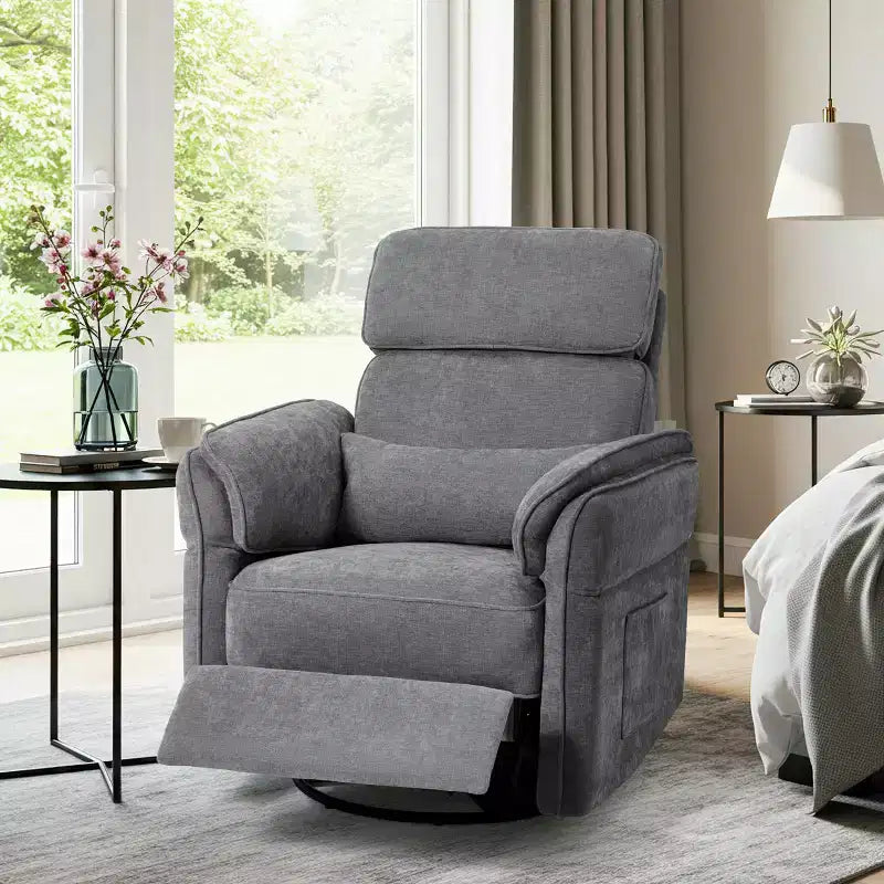 Fauteuil inclinable pivotant et coulissant EROMMY avec appuis-tête et accoudoirs réglables