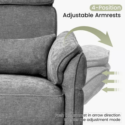 Fauteuil inclinable pivotant et coulissant EROMMY avec appuis-tête et accoudoirs réglables