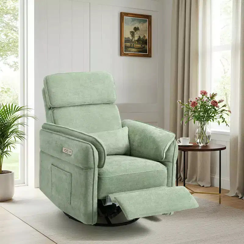 Fauteuil inclinable pivotant et coulissant EROMMY avec appuis-tête et accoudoirs réglables