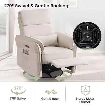 Fauteuil inclinable pivotant et coulissant EROMMY avec appuis-tête et accoudoirs réglables