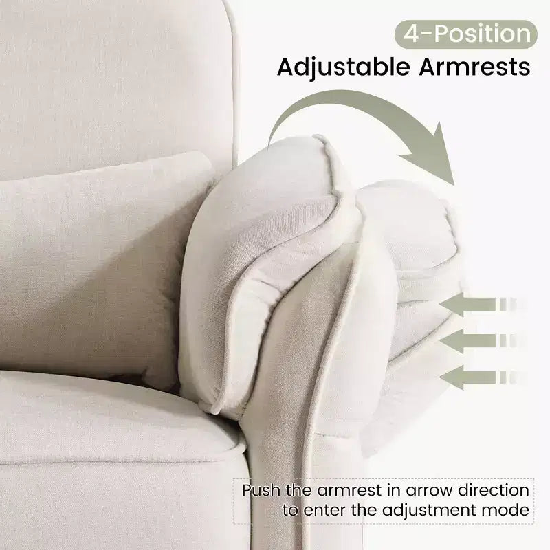 Fauteuil inclinable pivotant et coulissant EROMMY avec appuis-tête et accoudoirs réglables