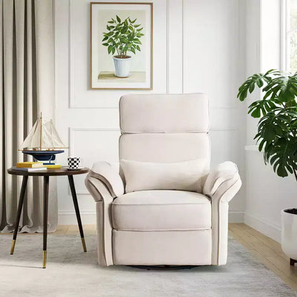 EROMMY Swivel Recliner Glider With Adjustable Headrests & Armrests