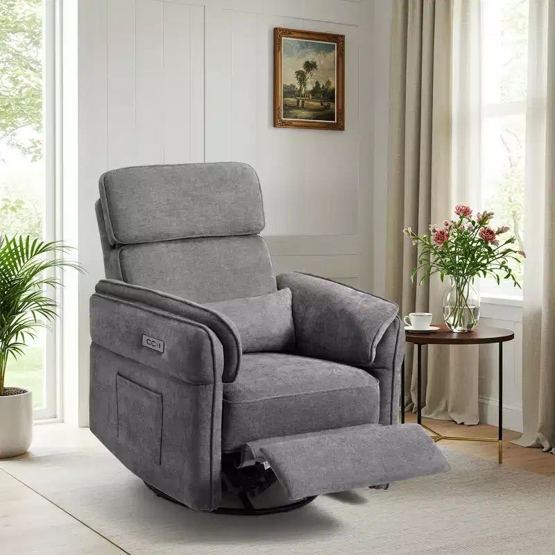 Fauteuil inclinable pivotant et coulissant EROMMY avec appuis-tête et accoudoirs réglables