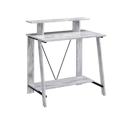 HomeRoots 32 Antiqued White Writing Desk