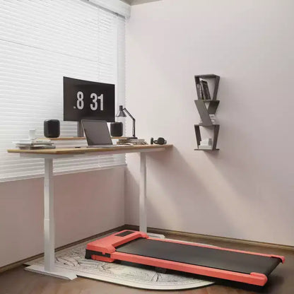 NAYSAYE Tapis de marche Zone de course spacieuse Capacité de poids de 100 kg pour les entraînements à la maison ou au bureau, rouge, 121 x 48,5 x 12,5 cm