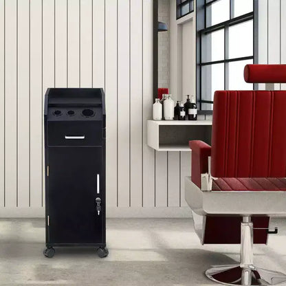 Chariot de rangement Karl Home Salon, support pour sèche-cheveux, noir