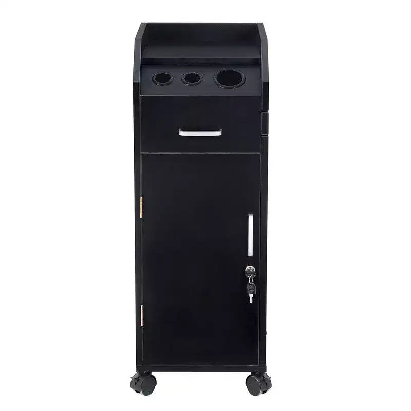 Chariot de rangement Karl Home Salon, support pour sèche-cheveux, noir