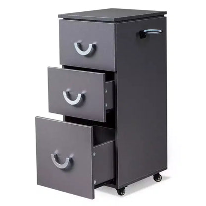 Karl Home Salon Trolley Cart with Wheels, 3 Drawers, Side Tool Holders