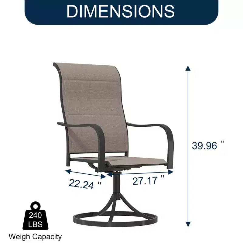 CLIHOME Ensemble de salle à manger d'extérieur 8 pièces, table carrée convertible avec trou pour parasol intégré et chaises pivotantes à 360°