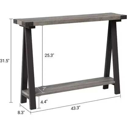 Farmhouse Narrow Entryway Table, 43.3 Console Table with Storage