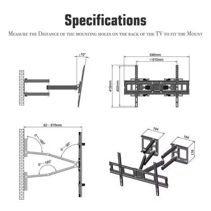 Karl Home 32 in. to 70 in. Corner Full Motion TV Wall Mount for TV