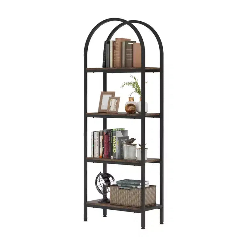 MAYEERTY 4-Tier Wooden Open Shelf Bookcase for Books Plants Decor Storage
