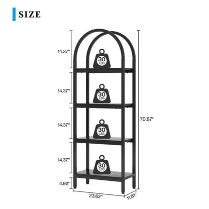 MAYEERTY 4-Tier Wooden Open Shelf Bookcase for Books Plants Decor Storage