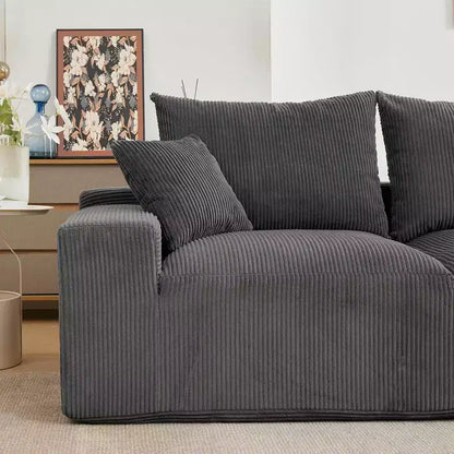 Canapé surdimensionné en forme de L de 279,4 cm, canapé modulaire Cloud avec coussins, canapé en velours côtelé doux sans armature en mousse pour salons, appartements, dortoirs