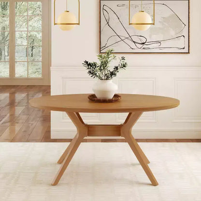 Plank+Beam 62 Verso Oval Dining Table for 4, Solid Wood Kitchen Table for Dinner Room