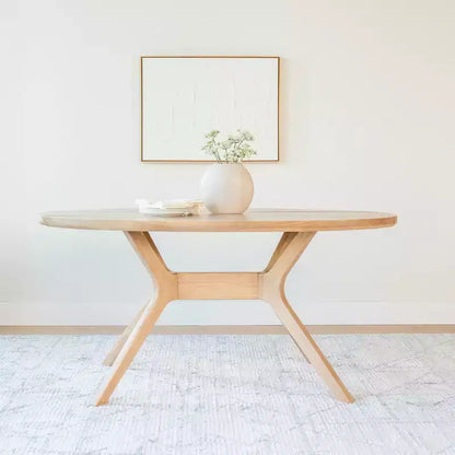 Plank+Beam 62 Verso Oval Dining Table for 4, Solid Wood Kitchen Table for Dinner Room